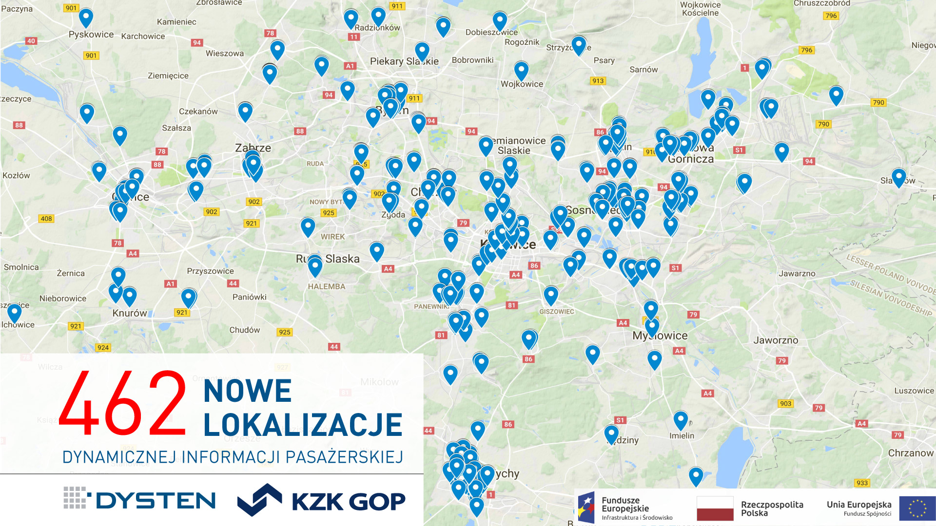 462 nowe punkty ITS na terenie województwa śląskiego